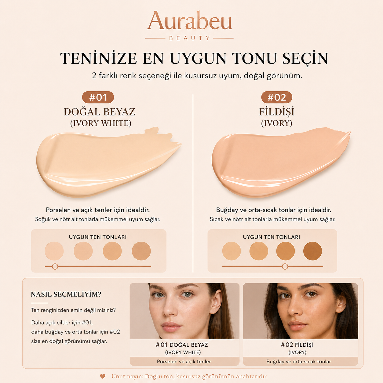 Aurabeu Renk Uyum Stick Fondöten SPF50+